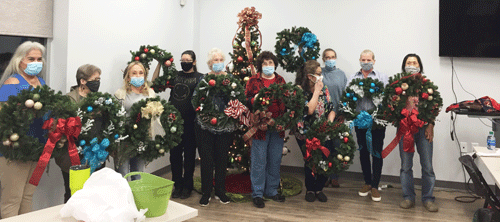 Friends of the Port O’Connor Library Wreath-making class.