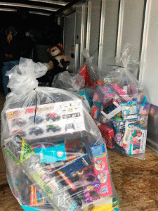 A few of the hundreds of Toy Run toys.