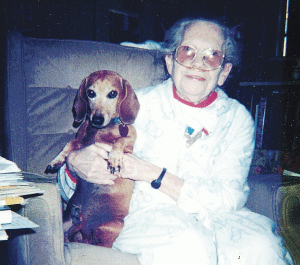 Margaret Jennings  Jan. 11, 1922 - Feb. 6, 2002 with her companion, Lindy