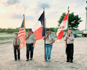 On September 10&11 Seadrift Boy Scouts Troop/Pack 106 Presented the Flags at the Calhoun County Youth Rodeo. L-R:  Kendell Cady, Talen Henson, Cooper Rodriguez,  Cash Shirhall. They also Presented the Flags at Shrimpfest.  In June, they spent a week at Camp Karankawa, particapting in several different classes to earn Merit Badges. 