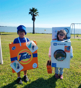 Ace and Brooklyn Vasquez were first place winners in the Seadrift Costume Contest.