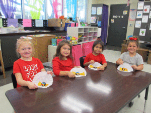 At Port O’Connor Elementary, Reagan Eure, Hayden Diaz, Nierrah Ysassi and Lilly Ferretiz enjoyed eating their bat snack after reviewing the body parts of a bat. -Monica Peters