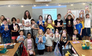 3rd-5th grade students in Mrs. Gayler’s RLA class had the amazing opportunity to meet and listen to author, Megan Freeman, about her newest novel, “Alone”. Mrs. Freeman shared with students the exciting plot of her story, and provided a signed copy of the book for each student!				           -Carol Rosenboom