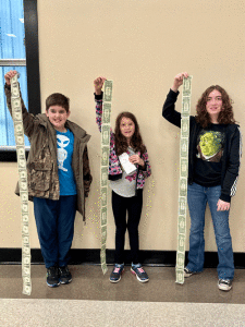 Jumping For Dollars 	On January 12, three Port O’Connor students got to jump for dollars for having EXCEPTIONAL ATTENDANCE for the 2nd 9-week period. Exceptional attendance means being present every single day from 7:45 to 3:35. Way to go Jacob, Amara, and Torunn Short