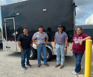 Scott Brown (far left) and friends who helped with distribution.