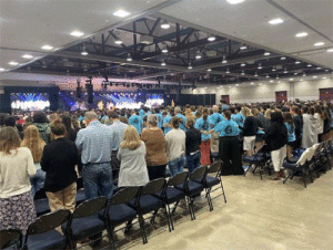 Our Lady of the Gulf Catholic Church youth and chaperones attended the Annual Steubenville South Youth Conference in Alexandria, LA on June 20-23.  Over 2200 people came to listen to keynote speakers, participate in Praise and Worship, attend daily Mass services, and Adoration of the Blessed Sacrament. There were five other Steubenville Conferences being conducted in various states that weekend and there are more scheduled in July.  It was wonderful to see so many youth and adults worshiping the Lord publicly. -Becky Grav