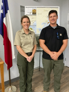 Sarah Affeldt, Powderhorn State Park Superintendent and Lead Ranger Stephen Demarcus.  