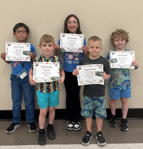 Congratulations to our February Students of the Month for the Character Trait of Honesty: Jaxson Reamer-Pre-K (absent); Dean Bell-Kinder; Hunter Kalina-1st Grade; Rhys McCauley-2nd Grade; Dilan Tovar-3rd Grade; Ava Adams-4th/5th Grade