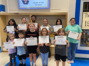 Back Row: Shaila Vallejo, Brooklyn Russell, Lamar Williams, Paige Davenport, Jennifer Barcenas and Emily Mapp. Front Row: Abigail Matej, Neiko Vallejo, Jaxon Treumer, Harper Amerson, and Kevin Ayres. Not pictured are Lane Saylors and Reese Gohlke 